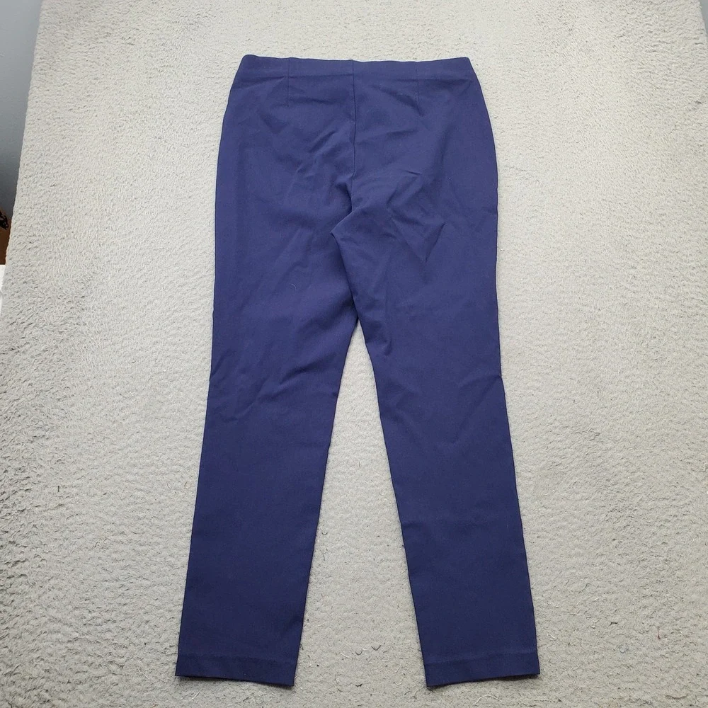 Michael Kors Ankle Pants Womens Medium Navy Viscose‎ Stretch High Waist Pull-On